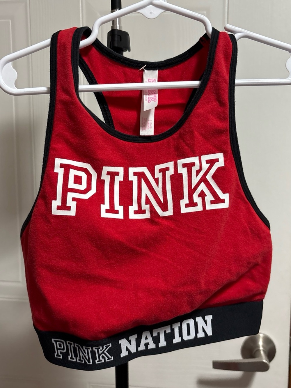 Victoria's Secret PINK Red Tank with Black Trim